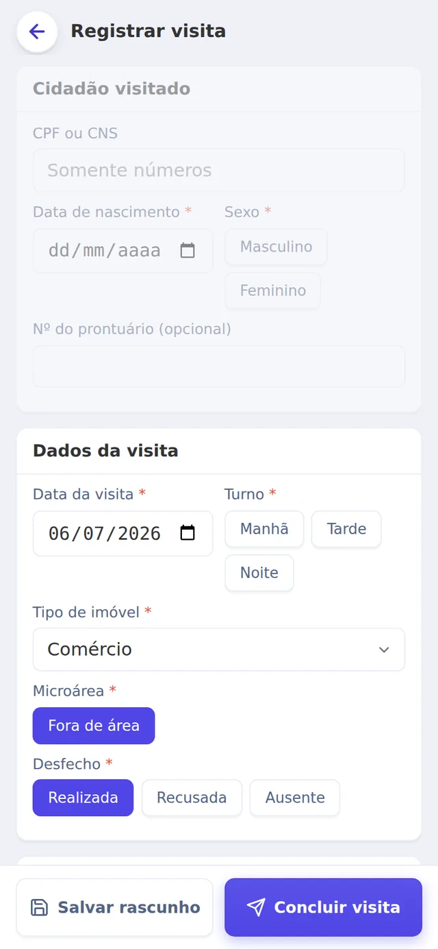 Visita a imóvel com tipo comércio